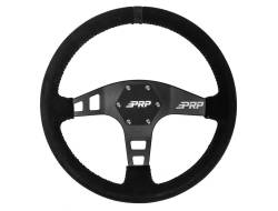 PRP 13" Shallow Dish Suede Wrap Steering Wheel Black/Black G220