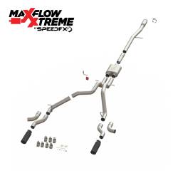 SpeedFx - SpeedFX 50101 MaxFlow Xtreme Cat-Back Exhaust 3" Inlet Dual Exit 4" Black Tips - Image 1