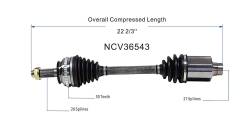 GSP - GSP NCV36543 97-01 Honda Prelude Front Left CV Axle Assembly - Image 6