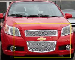 APS - APS Wire Mesh Grille-Polish 09-11 Chevrolet Aveo 5dr GR03GFF74T - Image 1