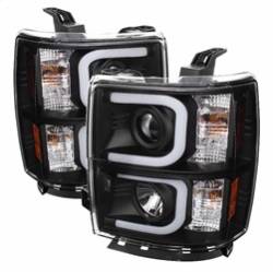 Spyder Auto - Spyder Auto 5079473 DRL Projector Headlights Blk/Clear for 14-15 Silverado 1500 - Image 1