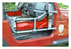 Steinjager - Steinjager Mesh Tube Door Covers Front Red for Jeep Scrambler J0045614 - Image 3