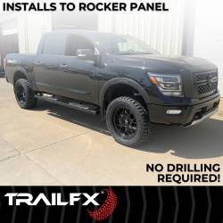 TrailFX - TrailFX A7040B 5" Oval Straight Side Bars Black Steel Rocker Panel Mount - Image 2