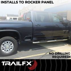 TrailFX - TrailFX A7073S 5" Oval Bent Nerf Bars SS w/Step Pads - Image 2