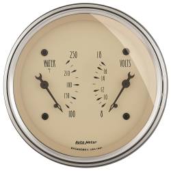 AutoMeter - AutoMeter 1830 Antique Beige Water/Volt Dual Gauge 100-250F/8-18V 3-3/8" - Image 1