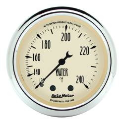 AutoMeter - AutoMeter 1832 Antique Beige Mechanical Water Temp Gauge 2-1/16" 120-240°F 6' - Image 1