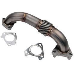 Wehrli Custom Fabrication - Wehrli WCF100648 Passenger Up-Pipe w/Gaskets Twin Turbo 2" 01-04 LB7 Duramax - Image 1