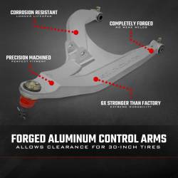 Rough Country Suspension Systems - Rough Country 93155BLK 2" High Clearance Front Control Arms for Polaris Ranger 1 - Image 5
