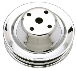 Trans-Dapt Performance - Trans-Dapt 9605 Water Pump Pulley 2 Groove 69-85 Chevy 283-350 Long Chrome - Image 1