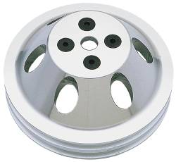 Trans-Dapt Performance - Trans-Dapt 9479 Water Pump Pulley 2 Groove w/p Mach. Alu. 55-68 Chevy 283-350 - Image 1