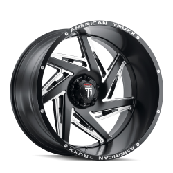 American Truxx - American Truxx AT1906 Spiral 24x14 6x5.5 -76mm Black/Milled AT1906-24483M-76 - Image 1