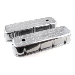 Speedmaster - Speedmaster PCE314.1028.08 Alu. Flamed Valve Cover Tall w/Hole for Chevy BBC - Image 1