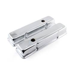 Speedmaster - Speedmaster PCE314.1038.01 Chevy SBC 350 Chrome Steel Valve Cover Short Baffled - Image 1