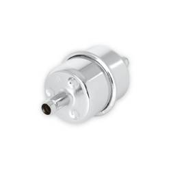 Mr Gasket - Mr Gasket 9746 Chrome Plated Canister Fuel Filter 3/8" ID Hose Race Only - Image 1