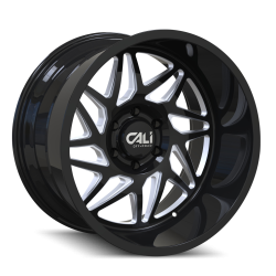 Cali Offroad Wheels - Cali Offroad 9112 Gemini 20x10 8x6.5 -25mm Gloss Black/Milled 9112-2181BM - Image 1