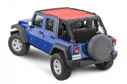 MasterTop - MasterTop 14220402 Red Mesh Bimini Top ShadeMaker Plus for 07-18 Wrangler JK 4DR - Image 1