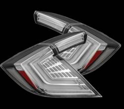 AlphaRex - AlphaRex 676030 Clear Prismatic LED Taillights for 16-21 Honda Civic Hatchback - Image 1