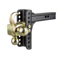 CURT - CURT 45904 Adjustable Channel Mount w/Hook & Step Dual-Ball 2" Shank 14K 6" Drop - Image 2