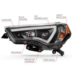 Anzo USA - Anzo 111416 Projector Headlight Set for 14-23 Toyota 4Runner - Image 2