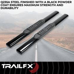 TrailFX - TrailFX A7029B 5" Oval Straight Side Bars Black Steel Rocker Panel Mount - Image 2