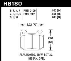 Hawk Performance - Hawk Performance HPS HB180F.560 High Performance Street Brake Pads - Image 1