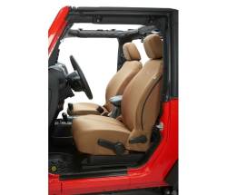 Bestop 29283-04 Polyester Front Seat Cover Set Tan for 07-18 Jeep Wrangler JK