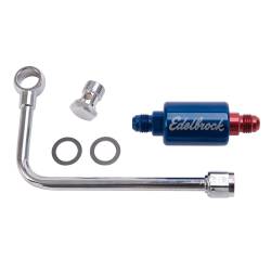 Edelbrock - Edelbrock 8134 Chromed Steel Fuel Line & Filter Kit Fo Eps Carbs. - Image 1