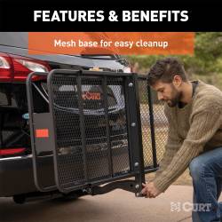 CURT - CURT 18153 60" x 24" Black Steel Basket Cargo Carrier Folding 2" Shank 500 lbs - Image 5