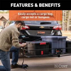 CURT - CURT 18153 60" x 24" Black Steel Basket Cargo Carrier Folding 2" Shank 500 lbs - Image 6