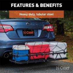 CURT - CURT 18145 48" x 20" Black Steel Basket Cargo Carrier 1-1/4" 2" Adapter 500 lbs - Image 3