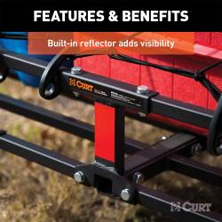 CURT - CURT 18145 48" x 20" Black Steel Basket Cargo Carrier 1-1/4" 2" Adapter 500 lbs - Image 4