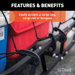 CURT - CURT 18145 48" x 20" Black Steel Basket Cargo Carrier 1-1/4" 2" Adapter 500 lbs - Image 5