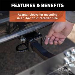 CURT - CURT 18110 48" x 20" Black Steel Tray Cargo Carrier 1-1/4" 2" Adapter 300 lbs - Image 3