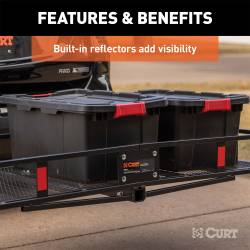 CURT - CURT 18150 60" x 20" Black Steel Basket Cargo Carrier Fixed 2" Shank 500 lbs - Image 3