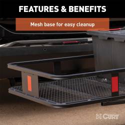 CURT - CURT 18150 60" x 20" Black Steel Basket Cargo Carrier Fixed 2" Shank 500 lbs - Image 4