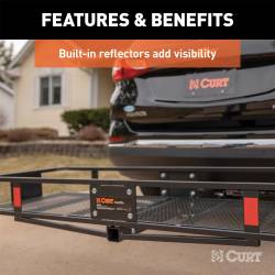 CURT - CURT 18151 60" x 20" Black Steel Basket Cargo Carrier Folding 2" Shank 500 lbs - Image 3