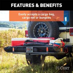 CURT - CURT 18151 60" x 20" Black Steel Basket Cargo Carrier Folding 2" Shank 500 lbs - Image 5