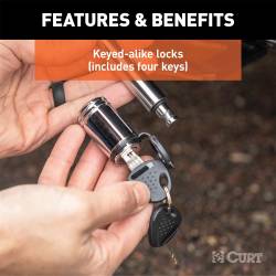 CURT - CURT 23527 Hitch & Coupler Lock Set 2" Receiver 2.5" Latch - Image 3