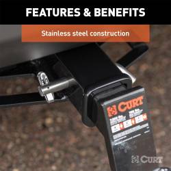 CURT - CURT 23582 5/8" Swivel Hitch Pin 2" Receiver Stainless Packaged - Image 3