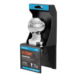 CURT - CURT 40069 2" Trailer Ball 1-1/4" x 2-5/8" Shank 10000 lbs Chrome Packaged - Image 1