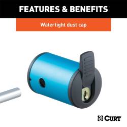 CURT - CURT 23505 Right-Angle Hitch & Coupler Lock Set 2" Receiver 1" To 3" Latch - Image 4
