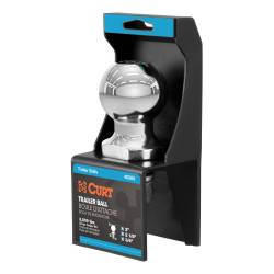 CURT - CURT 40065 2" Trailer Ball 3/4" x 2-1/8" Shank 3500 lbs Chrome Packaged - Image 1