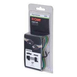 CURT - CURT 58381 4-Way Flat Connector Plug & Socket w/12" Wires Packaged - Image 2