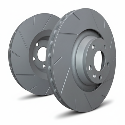 SP Performance T19-601 Straight Slotted Grey Zinc Front Rotors 12-15 Honda Civic