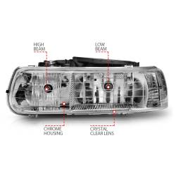 Anzo USA - Anzo USA Chrome Crystal Headlight Set Silverado/Suburban/Tahoe 111011 - Image 5