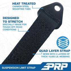 PRP - PRP F6 6" Quad Wrap Suspension Limiter Strap Black Each - Image 2