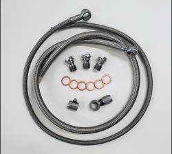 Borgeson - Borgeson 925130 Stainless Power Steering Hose Kit 2Pc Banjo Fittings Crimp - Image 1