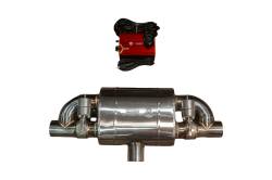 Valvetronic Designs - Valvetronic UVM.63MM.TSTYLE.X1 T-Style Universal Muffler Single Inlet Dual 2.5" - Image 1