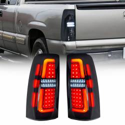 AMERICAN MODIFIED - AMERICAN MODIFIED AMCHCC00201 LED Tail Lights Chrome Housing Smoked Lens - Image 1