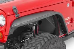 Rough Country 10531 Front Steel Tube Flat Fender Flares Black for Wrangler JK